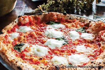 Settebello Pizzeria Napoletana signature dishes Pizza Margherita DOCPizza SettebelloPizza CarbonaraInsalata Grande